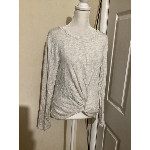 Drew Shirt Womens Small Gray Long Sleeve Knot Front Lightweight Pullover Top - Picture 1 of 6